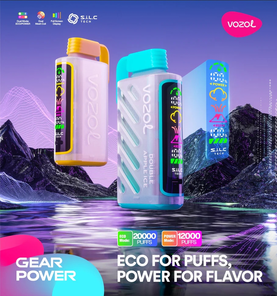 vapegonow.com VOZOL Gear Power 20K(20000) Puffs Full-Screen Display 20mL E-liquid 5% (50mg) Nicotine USB Type-C Charging Disposable Vape