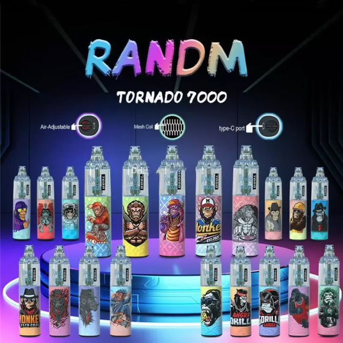 vapegonow.com RandM Tornado 7K(7000) Puffs 14ml E-liquid 850mAh Battery 2% 5% Nicotine Rechargeable (type-C) Disposable Vape