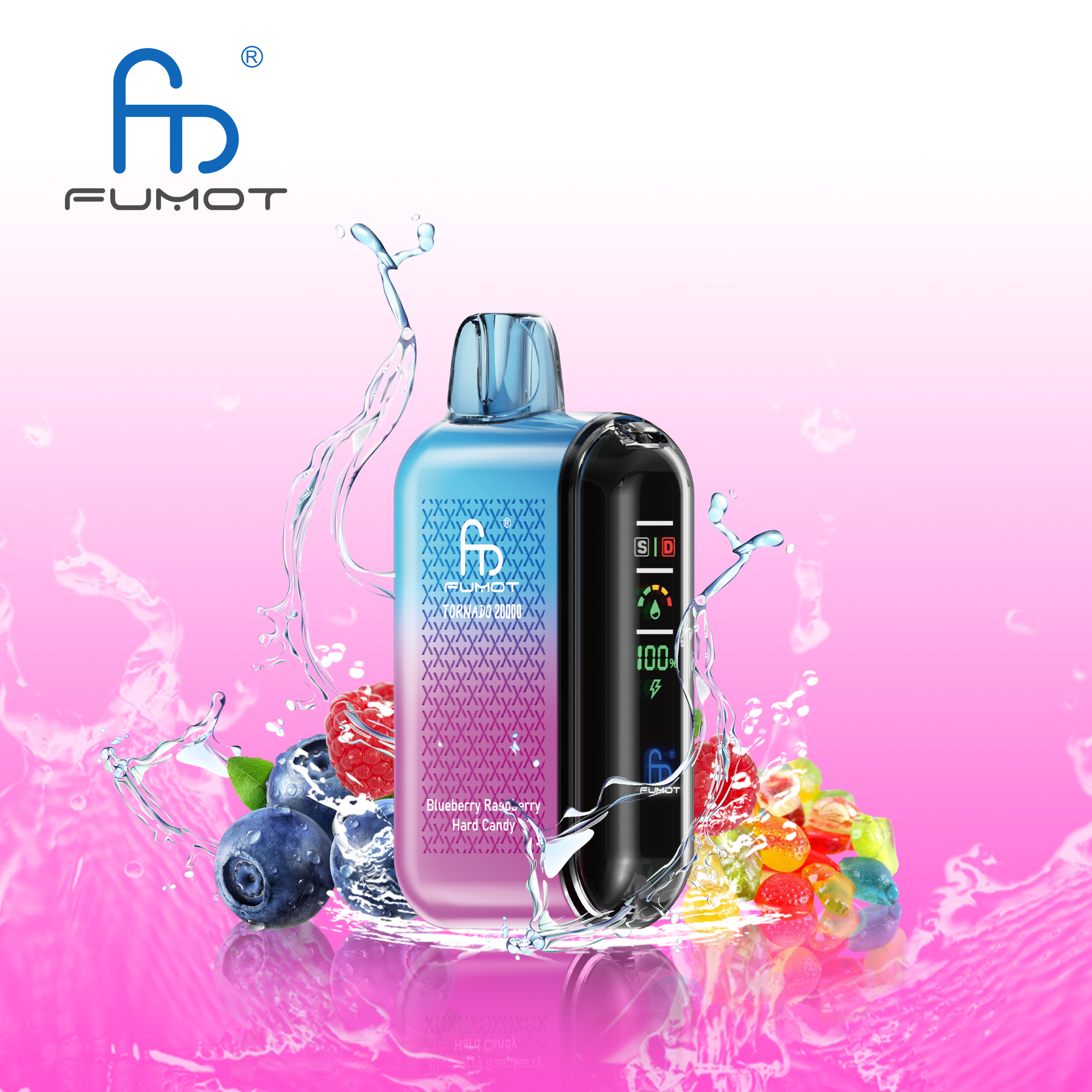 vapegonow.com Randm Tornado 20K(20000) Puffs LCD Screen 28ML of E-liquid Metal Painting Craft Disposable Vape