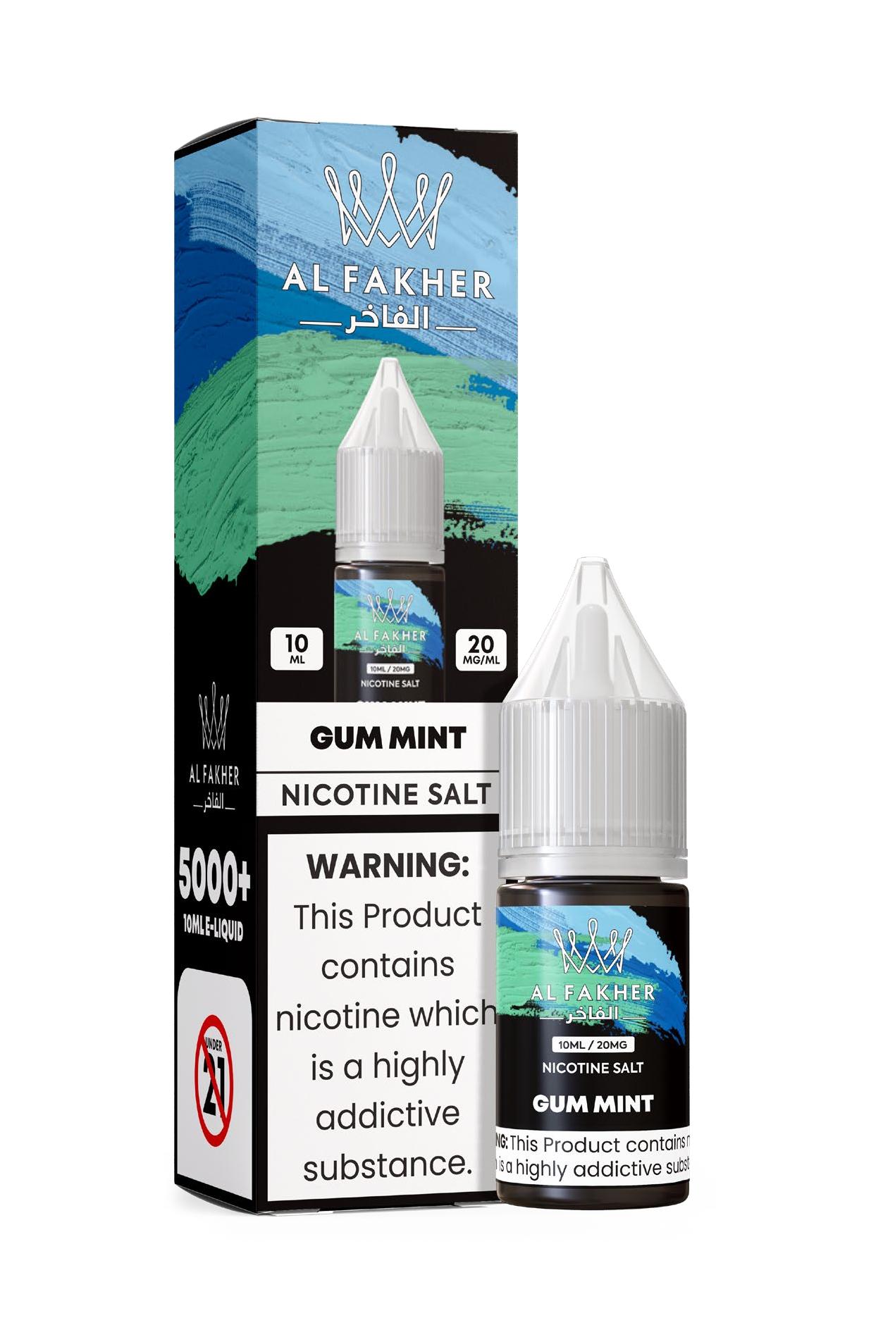 vapegonow.com Gum Mint 20MG Strengths 10ML 5000+ Nic Salt E-LIQUIDS by Al Fakher