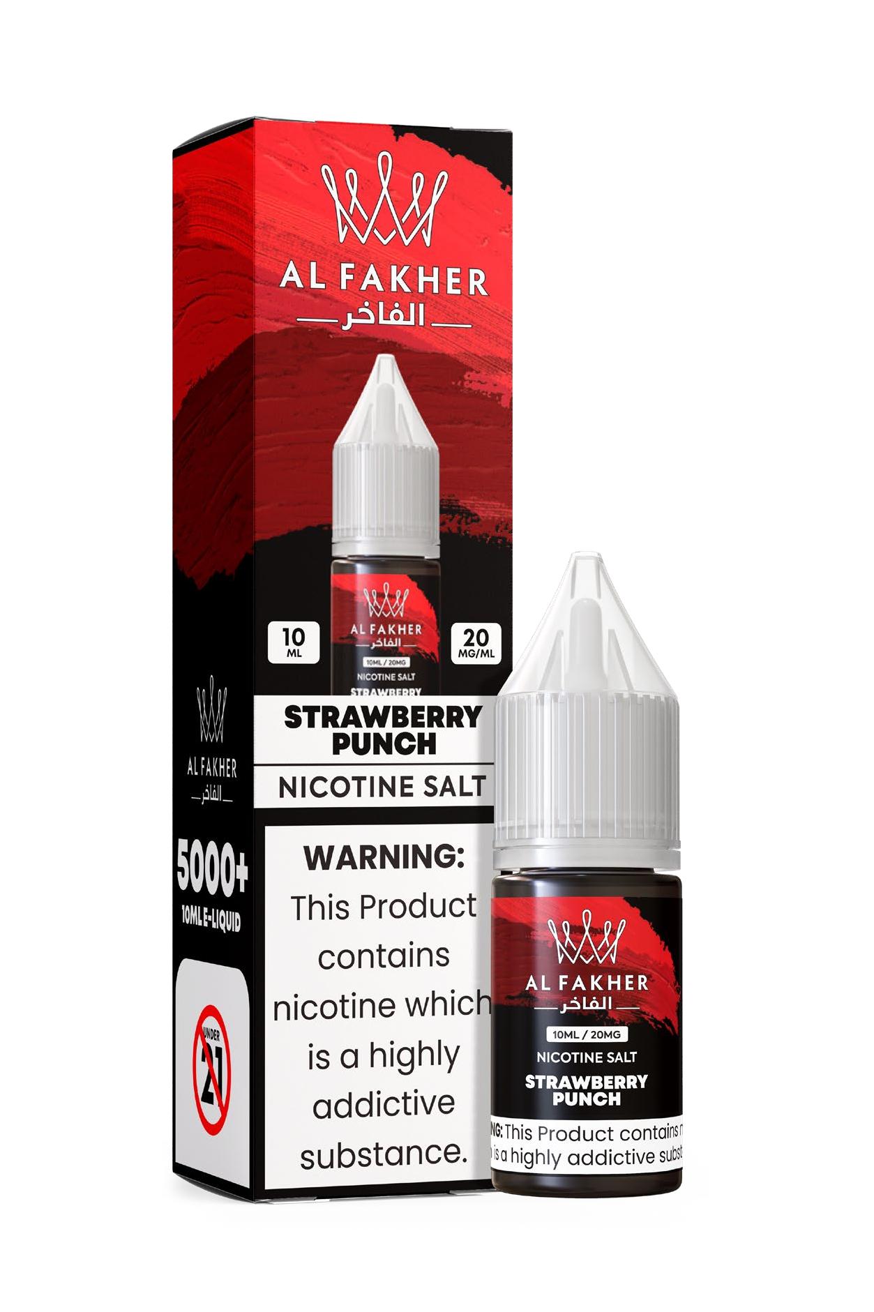 vapegonow.com Strawberry Punch 20MG Strengths 10ML 5000+ Nic Salt E-LIQUIDS by Al Fakher