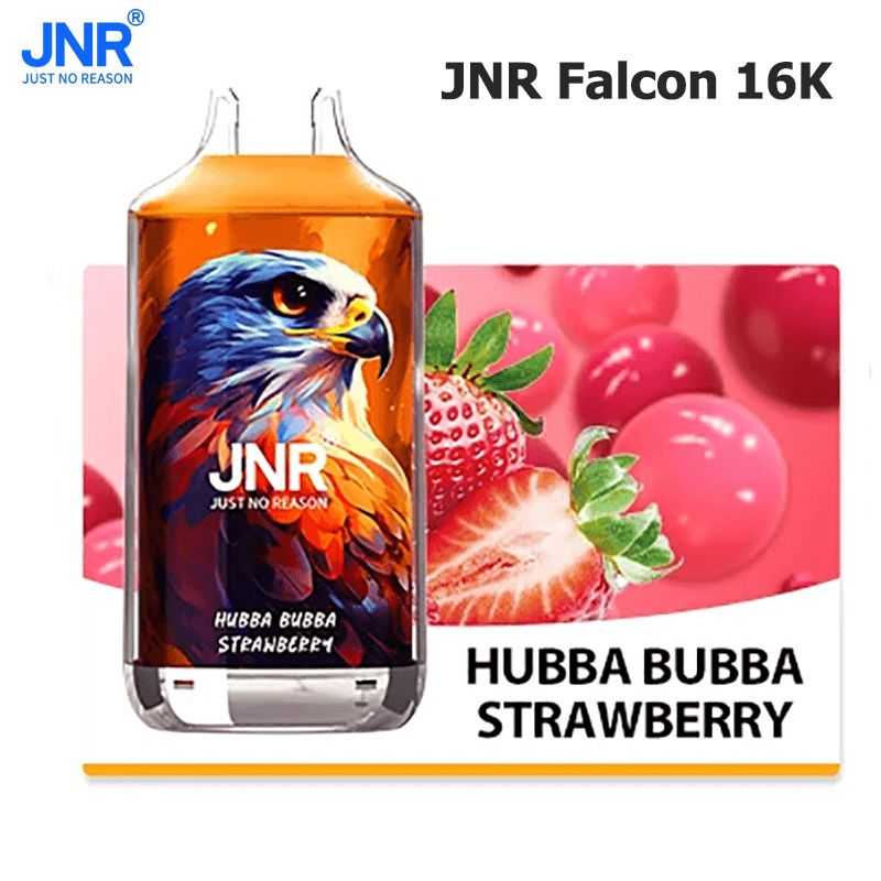 vapegonow.com JNR Falcon Crystal 16K(16000) Puffs LED Display 2% 5% Nicotine 22ml E-liquid 850mAh Rechargeable Battery disposable vape