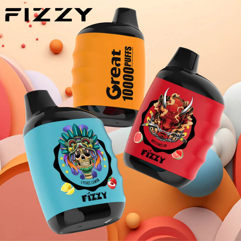 vapegonow.com FIZZY Great 10K(10000) Puffs Mesh Coil &amp 18ML E-Liquid Disposable Vape
